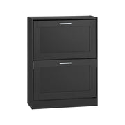 SoBuy Scarpiera ribaltabile Scarpiera a 2 ribalte Portascarpe salvaspazio Slim, 60x25x80cm, Nero, FSR137-SCH