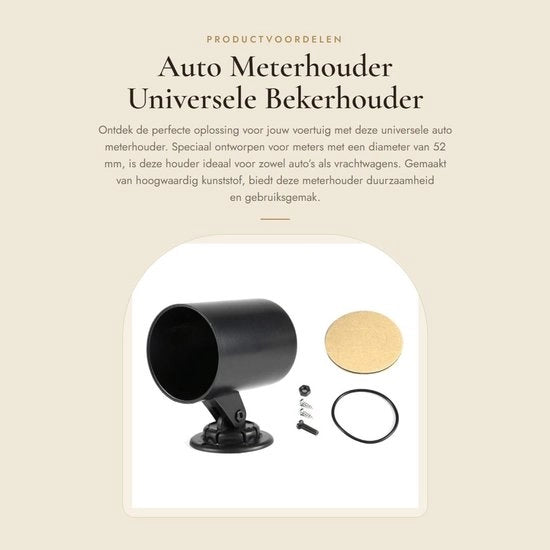 Sostegno Universale per Metri - 52mm Orecchione - Materiale Plastico - Nero - Duraturo - Installazione Facile con Adesivo - Sostegno per Sostegno dei Metri