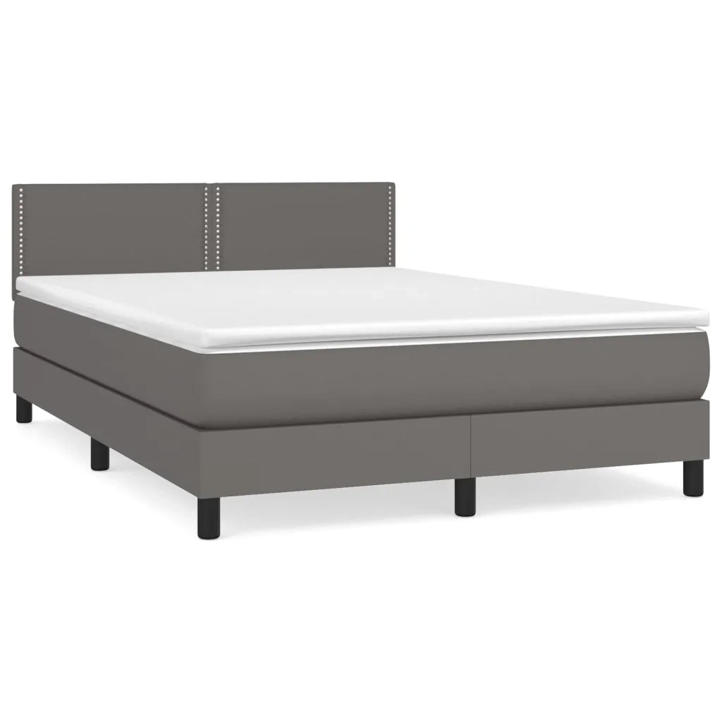 Giroletto a Molle con Materasso Grigio 140x200 cm in Similpellecod mxl 99619