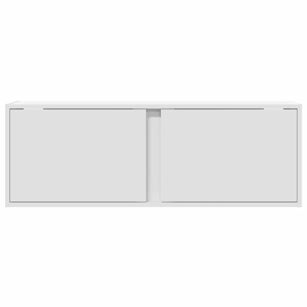 vidaXL Mobile TV a Parete con Luci LED Bianco 100x31x35 cm