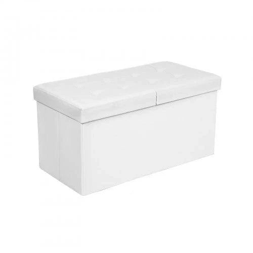 Panca contenitore con seduta pieghevole carico massimo 300 kg 76 x 38 x 38 cm bianco 80 litri bianco 12_0000230