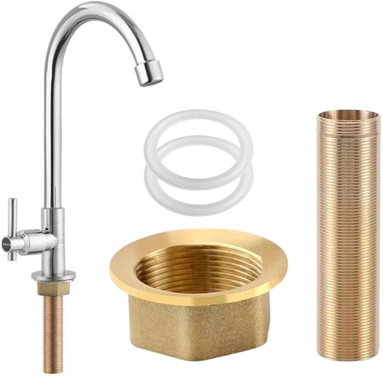 Set di estensione per rubinetto - Materiale in ottone - Dimensioni 150 x 31,5 mm - Per rubinetto a acqua fredda - Installazione facile - Garanzia