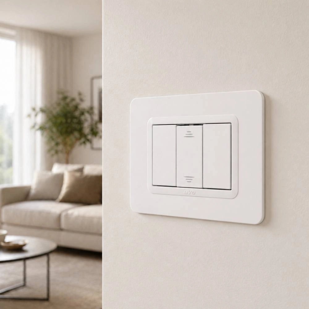 Interruttore unipolare con gemma illuminabile ave domus s44