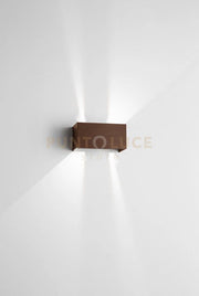 DOUBLE CUBE APPLIQUE DA ESTERNO 20W 1490LM 3000K CORTEN 20X10CM