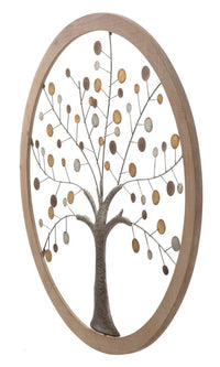 Pannello da Muro Albero della Vita Mirror New Ø80x2 cm in Ferro e MDF