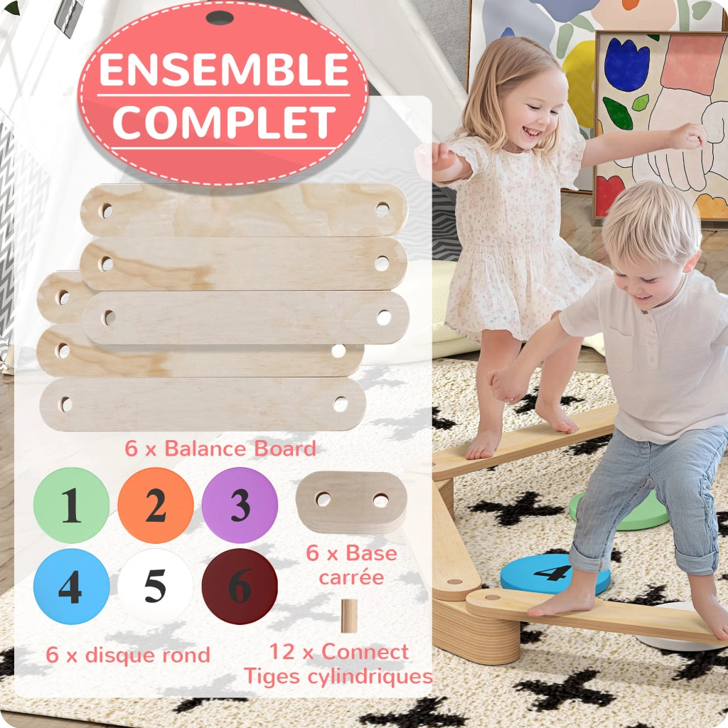 Set Parco Giochi in Legno per Bambini ¨C Zephmum ¨C Naturale 6 Pezzi