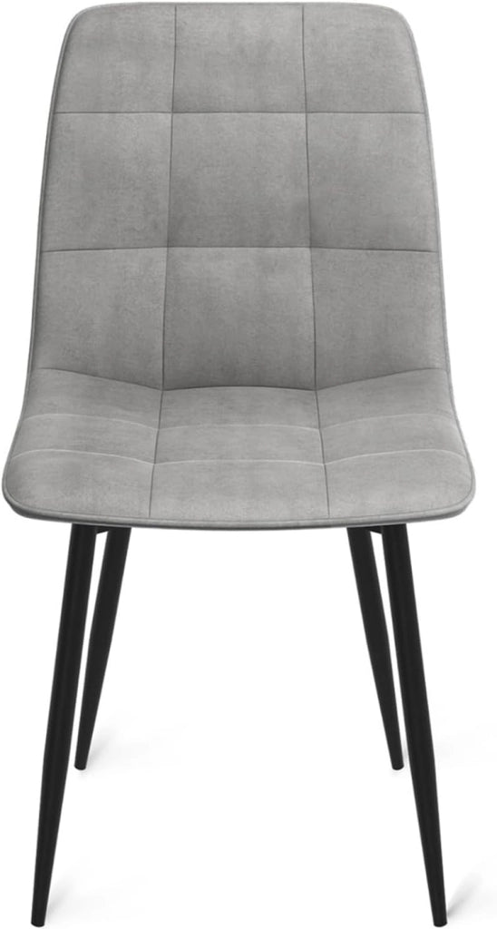 Set di 8 sedie MILA in velluto misto blu x2, grigio scuro x2, grigio chiaro x2, giallo x2