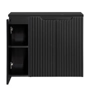 Mobile Sottolavabo NEWPORT da Parete con 3 Ante e Ripiano 80x60x40 cm - Nero [en.casa]