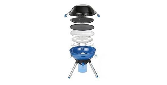 Campingaz 2000030685 Party Grill 400 CV Barbecue e Fornello Portatile 2000W accensione Piezo griglia piastra reversibile colore Nero Blu