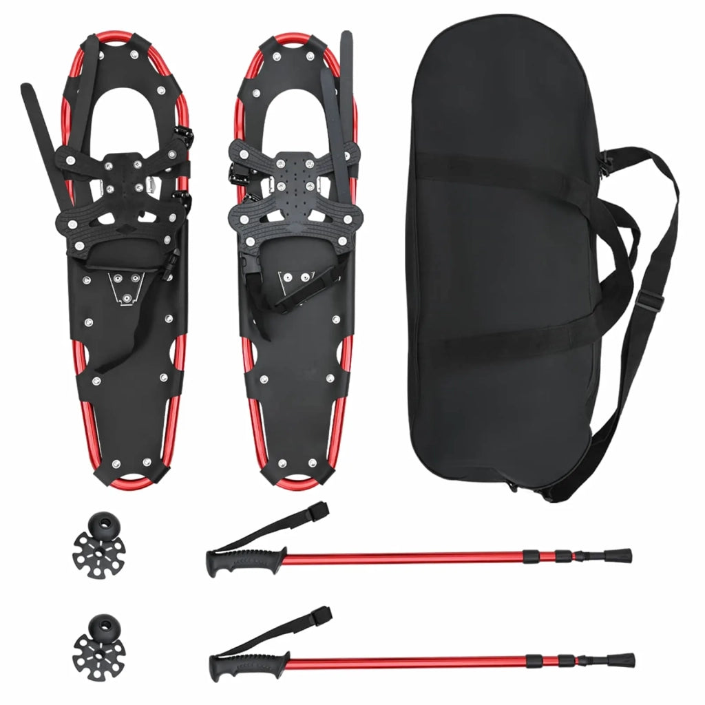 Racchette da neve 3 in 1 con bastoni da trekking Rosso e Nero 42021439
