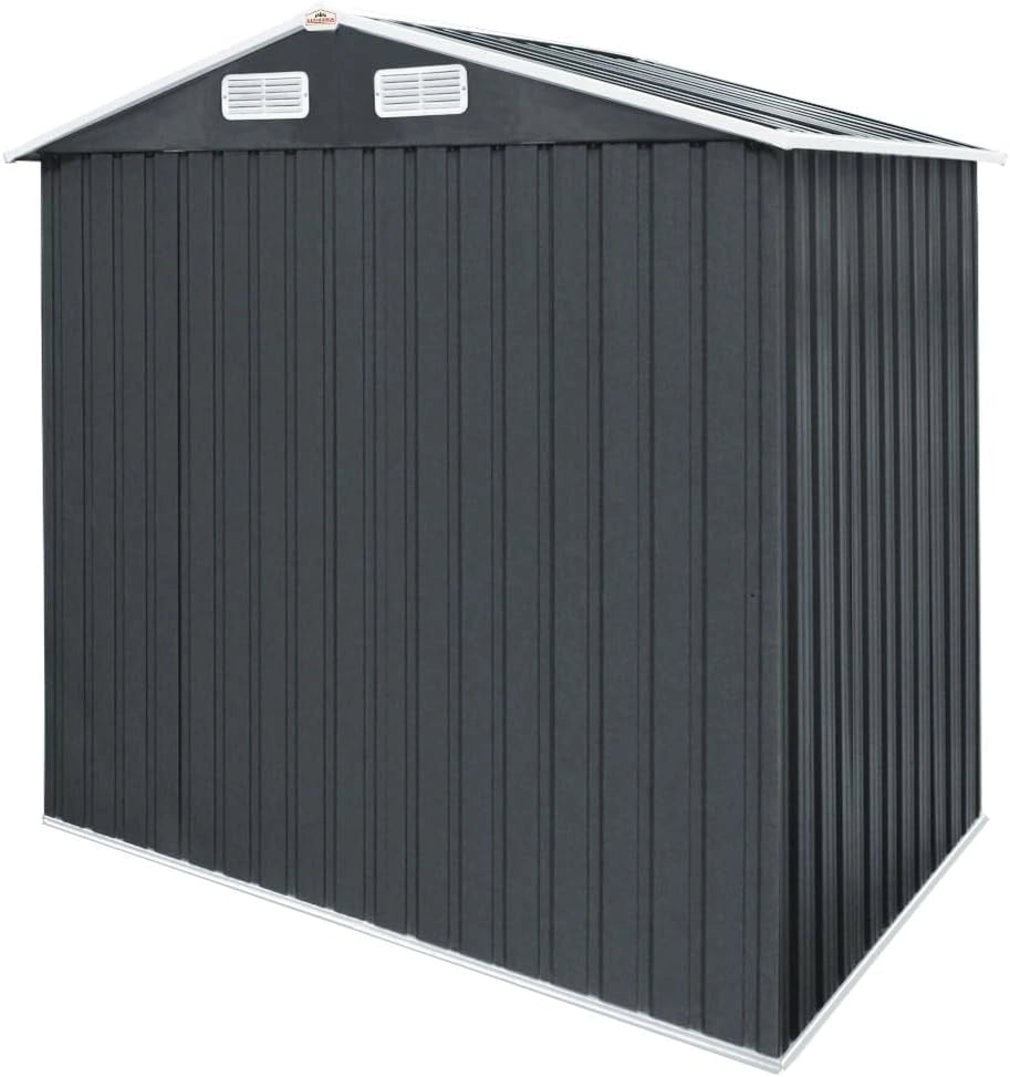 Deuba Capanno da Giardino XXXL Metallo 8m² Fondamenta 312x257x177, 5cm Porta Scorrevole Casetta per Attrezzi 14,7m³ Antracite