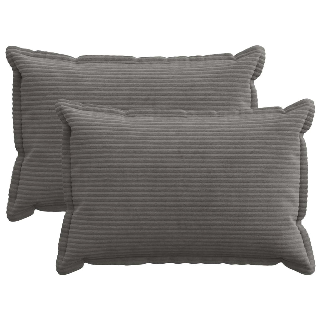 Federa 2 pz HOUTEN Grigio Scuro 50 x 75 cm corduroy 919805