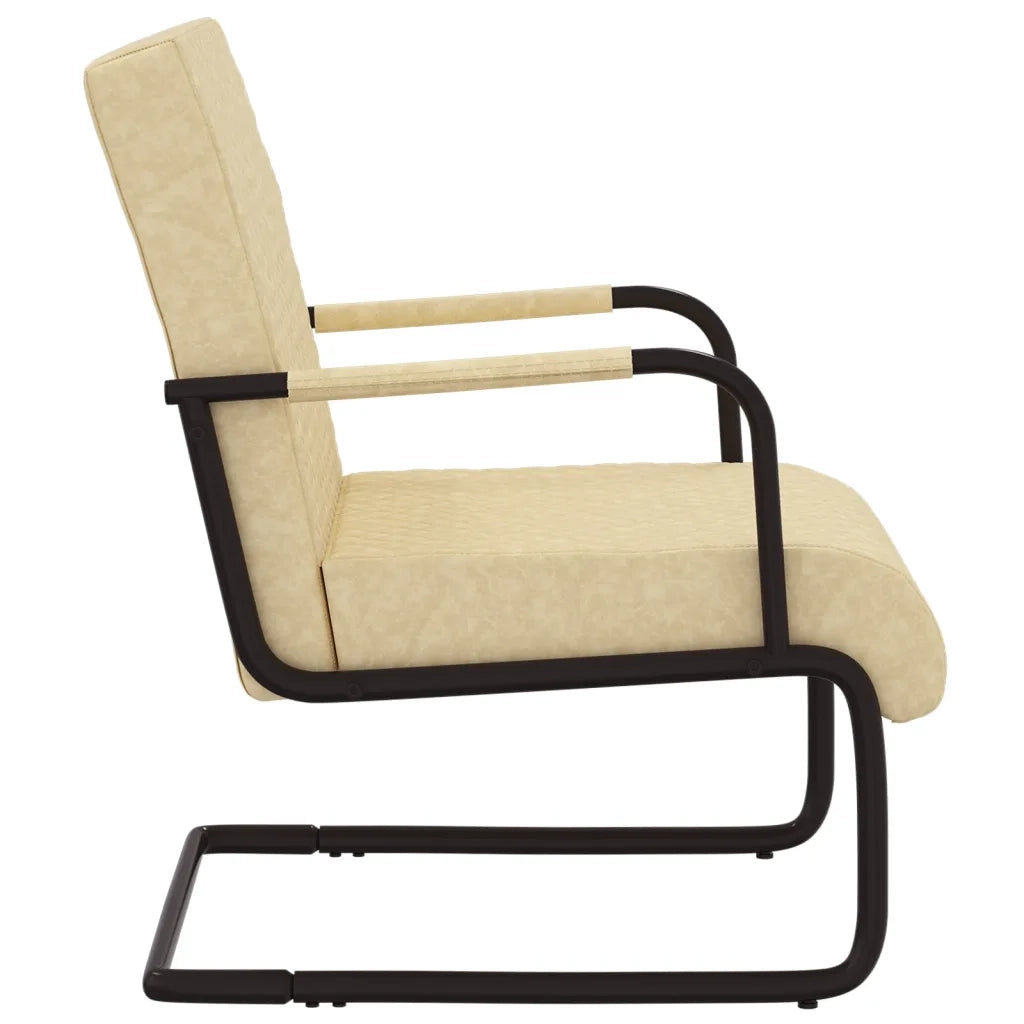 Sedia a Sbalzo Crema in Similpelle cod mxl 21871