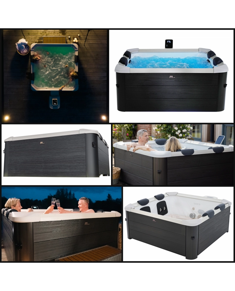 Minipiscina idromassaggio rigida da esterno, 6-8 sedute 180x180cm wi-fi smart Mspa Oslo Plus