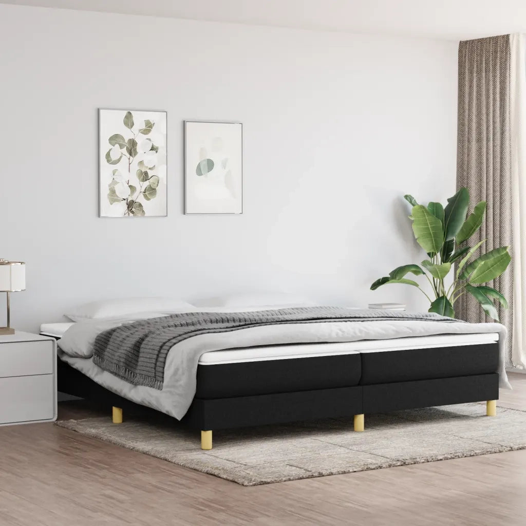Struttura Letto a Rete a Molle Nero 200x200 cm in Tessuto 3120640
