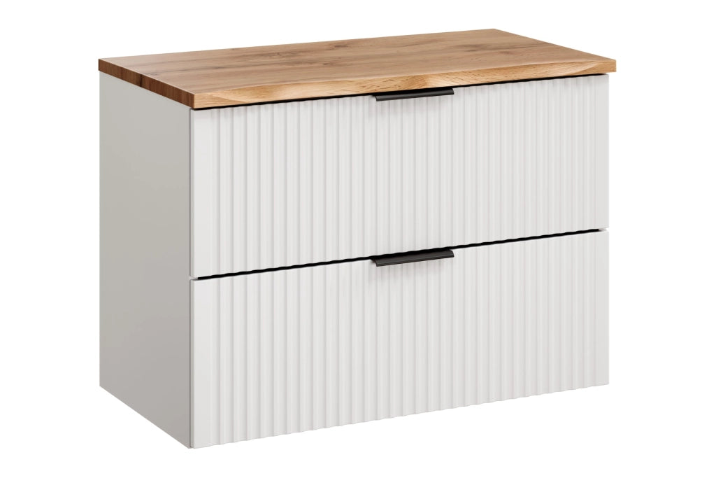 Set mobili bagno 80 cm con piano Adel White 80 x 1401 x 46 cm