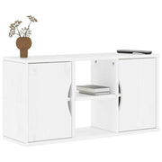 Mobile Porta TV ODDA Bianco 79x24x40 cm Legno Massello di Pino