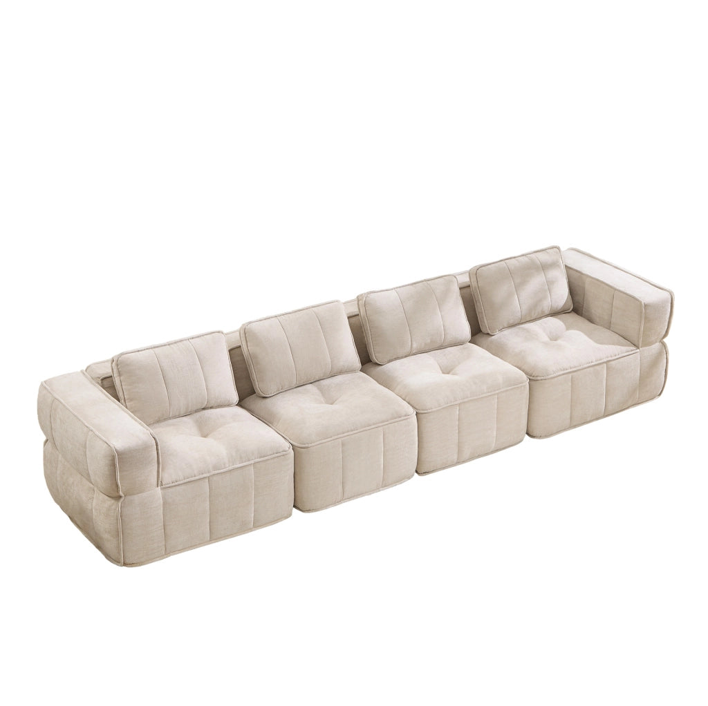 Divano modulare senza telaio in poliestere; beige