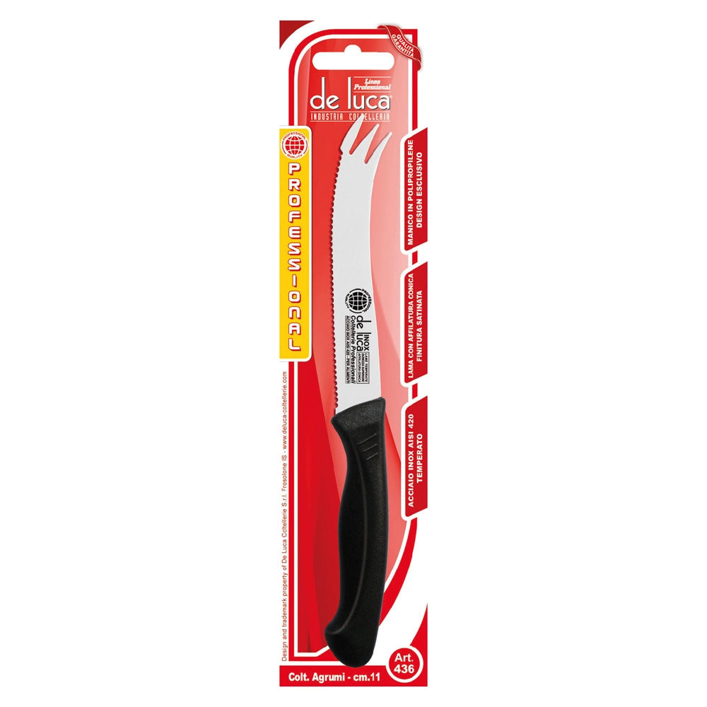 COLTELLO PER AGRUMI SEGHETTATO lama mm 110  - DE LUCA