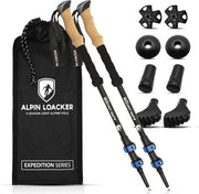 Trekkingstocchi Telescopici per Uomo e Donna - Stocchi da Trekking Leggeri con Manico di Fibra di Carbonio - Ideali per Nordic Walking e Sci