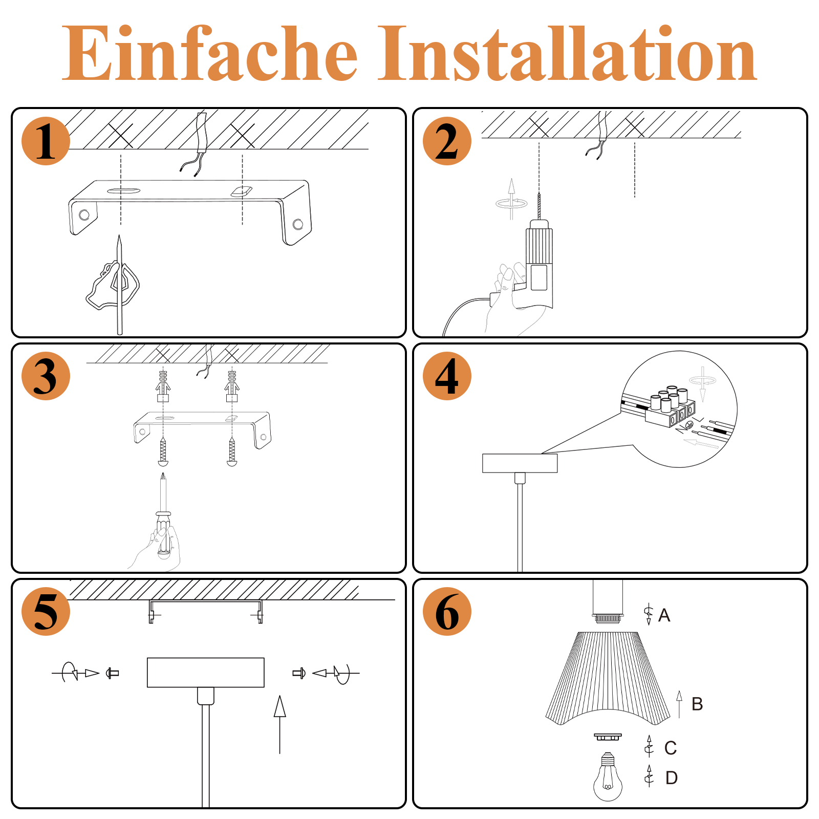 Lampada a sospensione ZMH E27 in stile vintage a 1 luce nera altezza regolabile