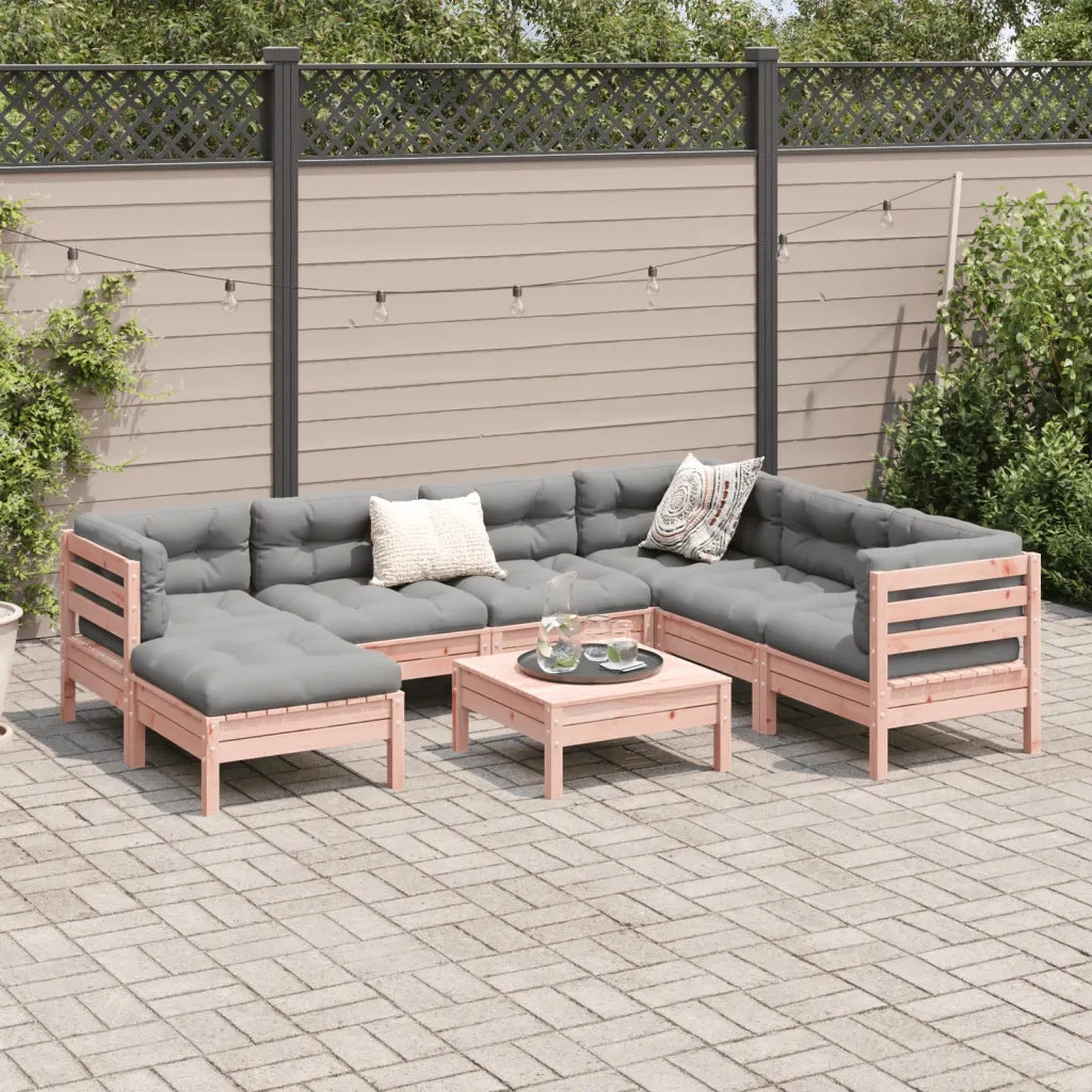 Set Divani da Giardino 8 pz con Cuscini Massello Abete Douglas 3299561