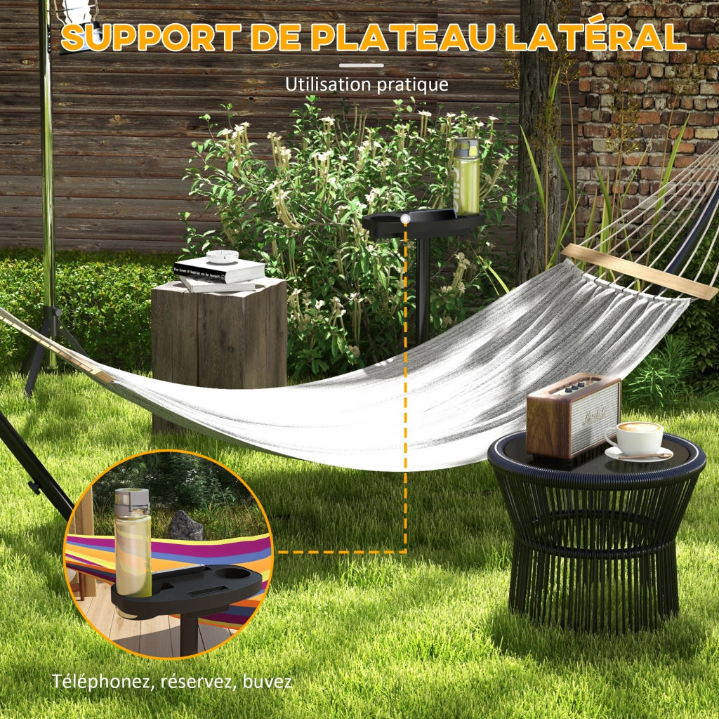 Supporto per amaca con porta-bicchieri ¨C zephmum ¨C Nero metallo 305x129x109 cm