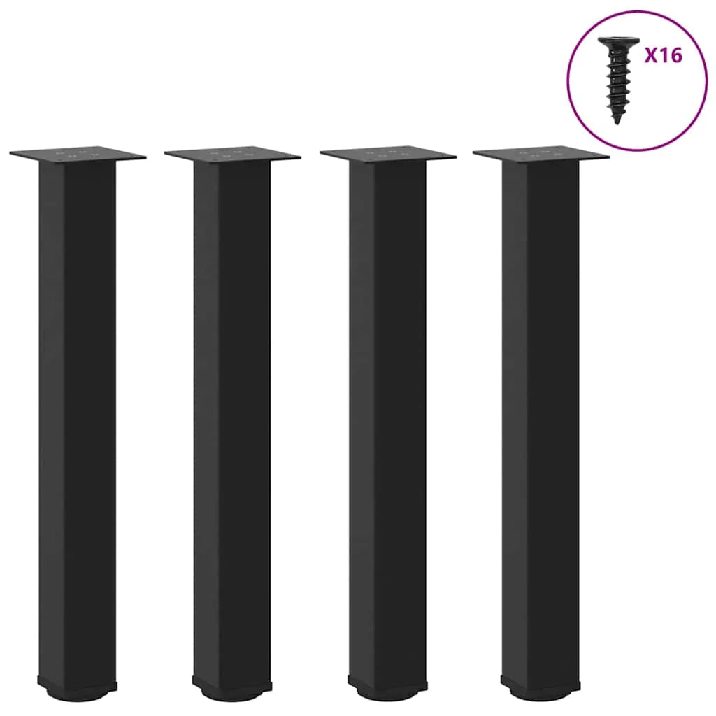 Set di 4 gambe per tavolo consolle geometriche regolabili 72-74 cm in acciaio nero 02_0056765