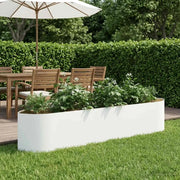 Letto rialzato da giardino Bianco 220 x 40 x 40 cm Acciaio 8011720