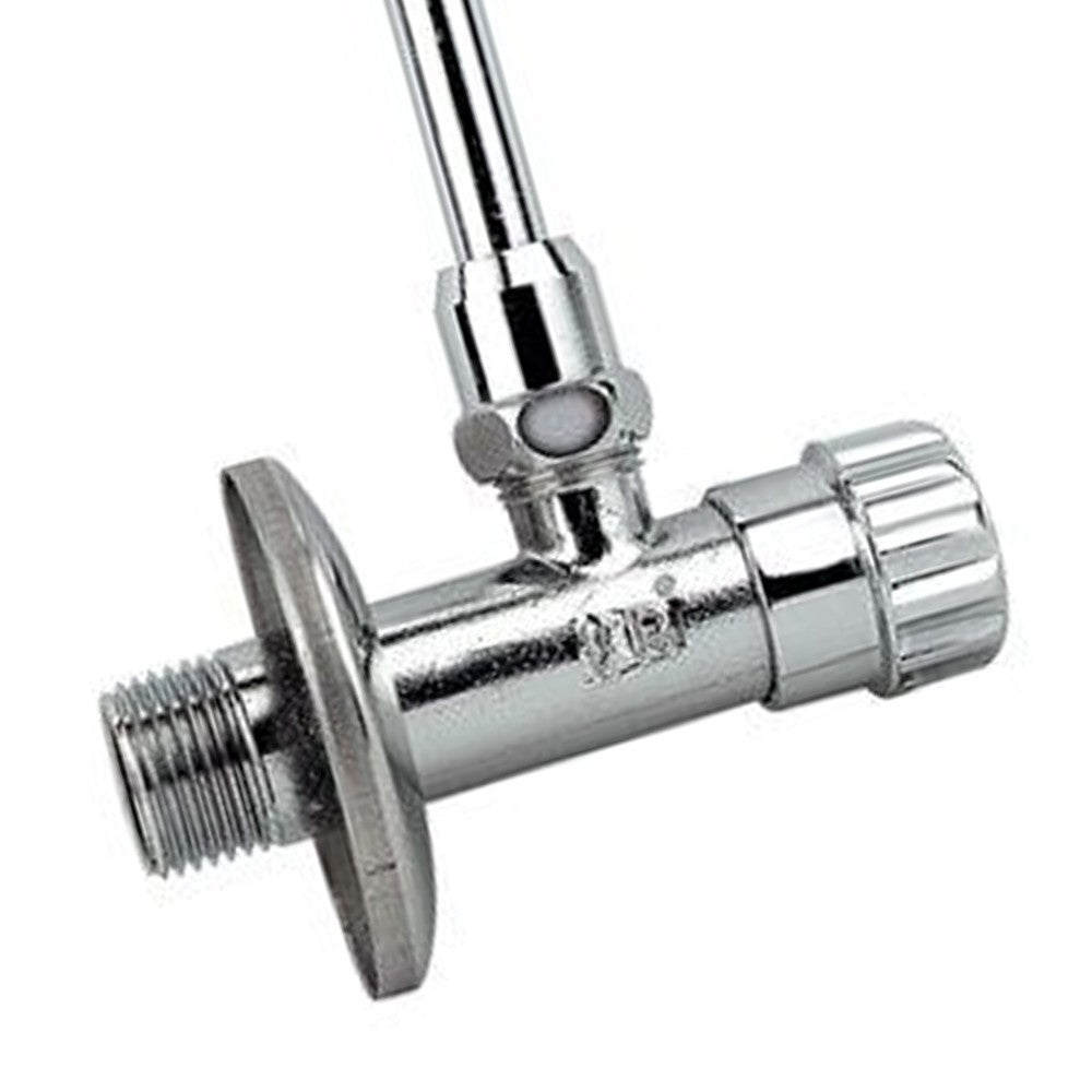 Rubinetto per cassetta cromato con tubetto e rosone