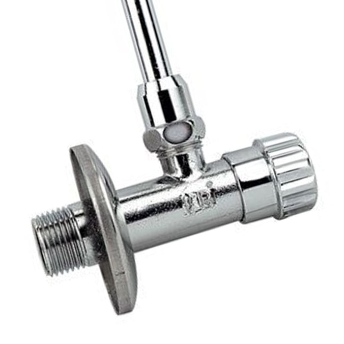 Rubinetto per cassetta cromato con tubetto e rosone