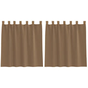 Tende in Voile con Passanti 2 pz Marrone Chiaro 140x140 cm
