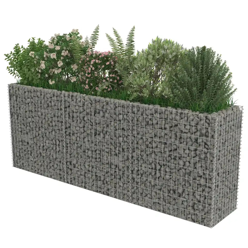 Gabbione Letto Rialzato in Acciaio Zincato 270x50x100 cm 143562