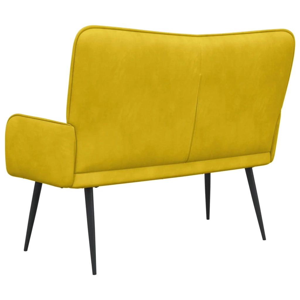 Divano | Divano da soggiorno | Sofa a Due Posti Giallo 115 x 61 x 87 cm Velluto
