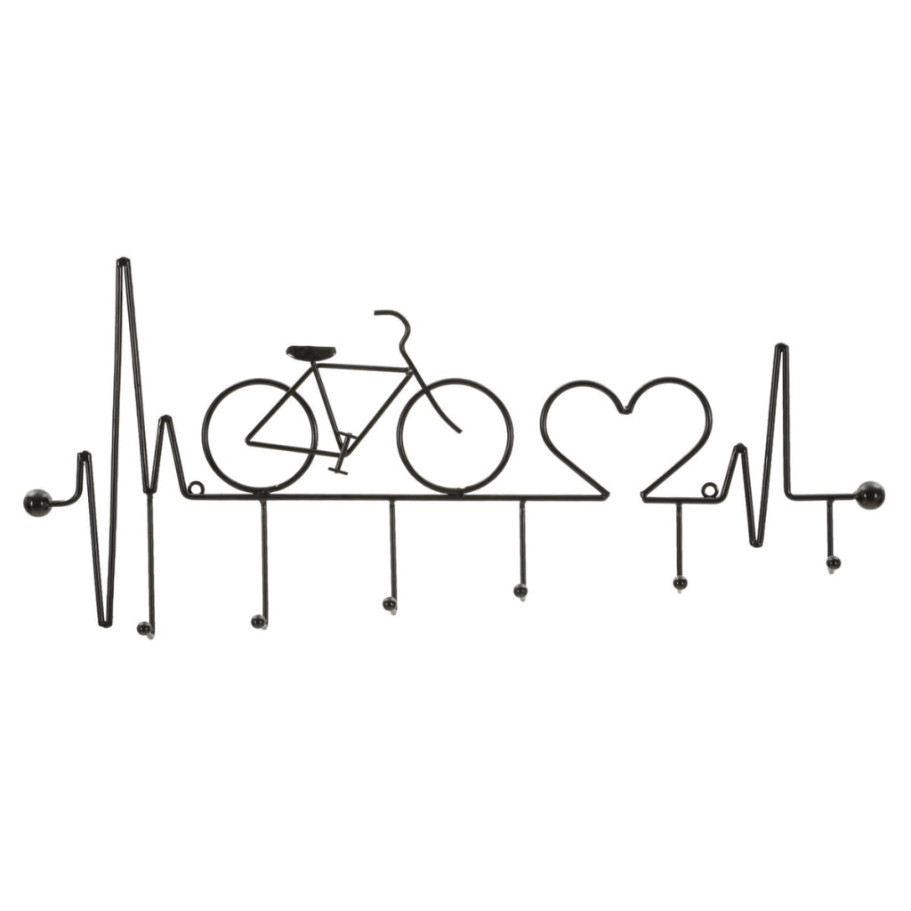 Appendiabiti da muro design Bicicletta in metallo nero
