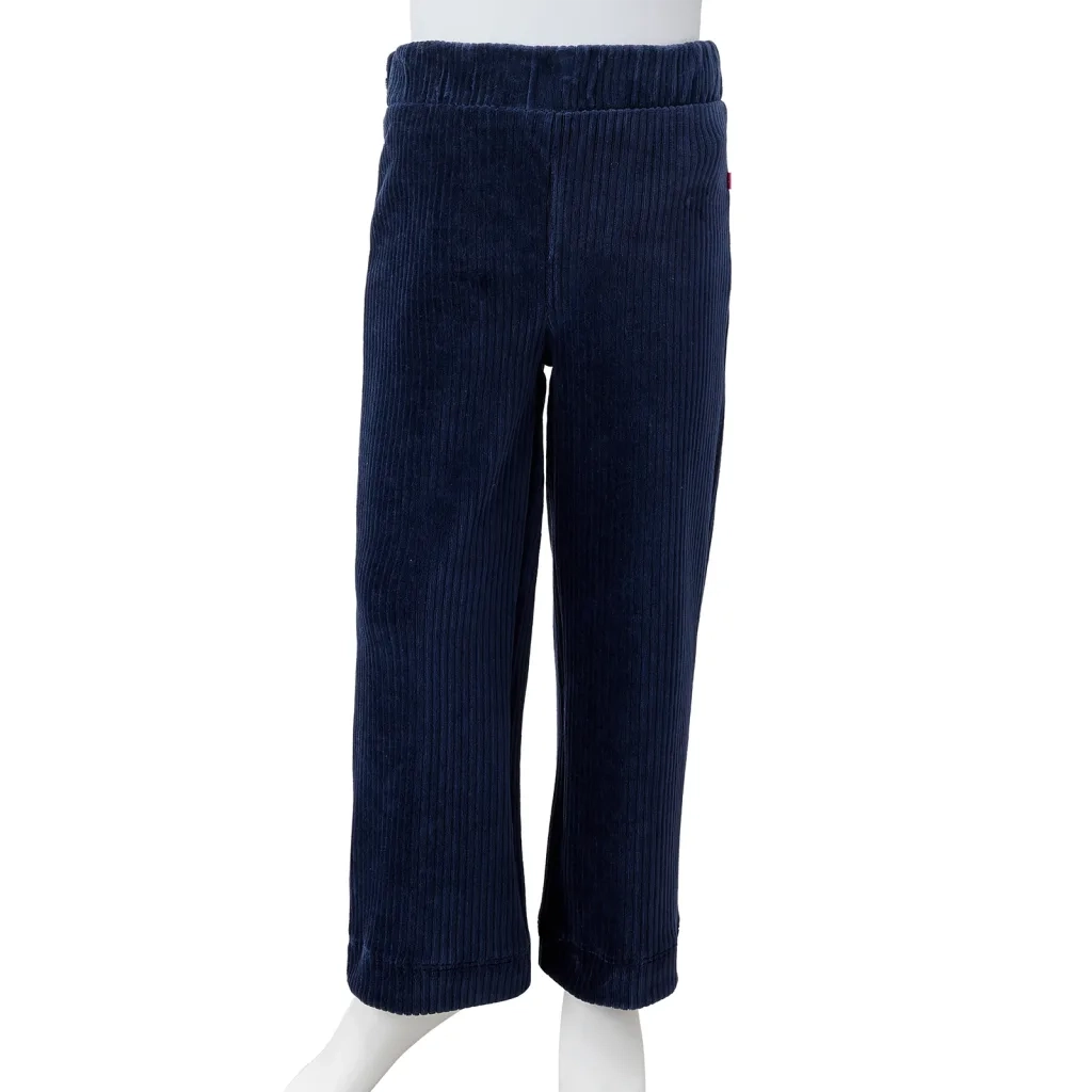 Pantaloni da Bambino in Velluto a Coste Blu Marino 92 14079