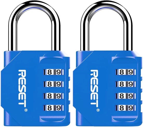 Reset 060 4 cifre combinazione a 4 cifre, adatta per scuole sportive, scuole, armadi, cancelli, cassetti, casse, alta sicurezza, azzurro cielo, 2 pezzi