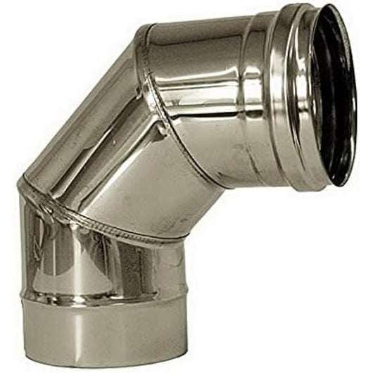 Curva 90 canna fumaria dn 200 tubo acciaio inox 316