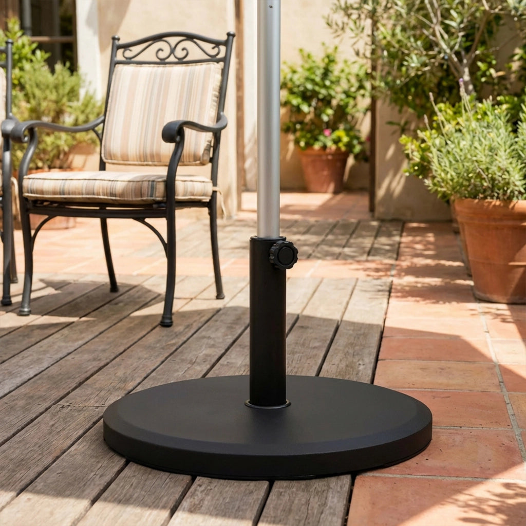 Base per Ombrellone in Cemento da 13kg ¨C Zephmum ¨C Nero, 34/38/48mm
