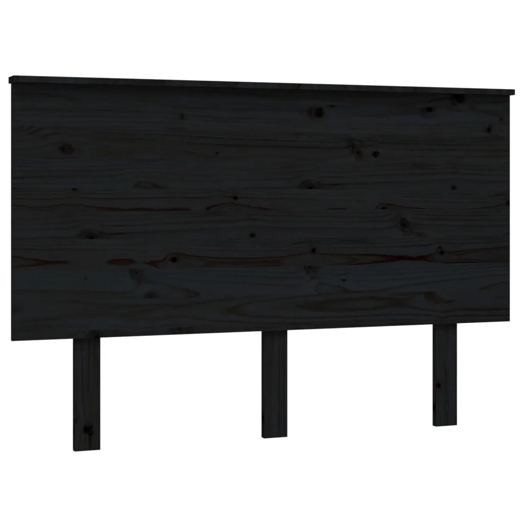 Testiera per Letto-Testata-Testiera Decorativa Nera 124x6x82,5 cm in Legno Massello di Pino