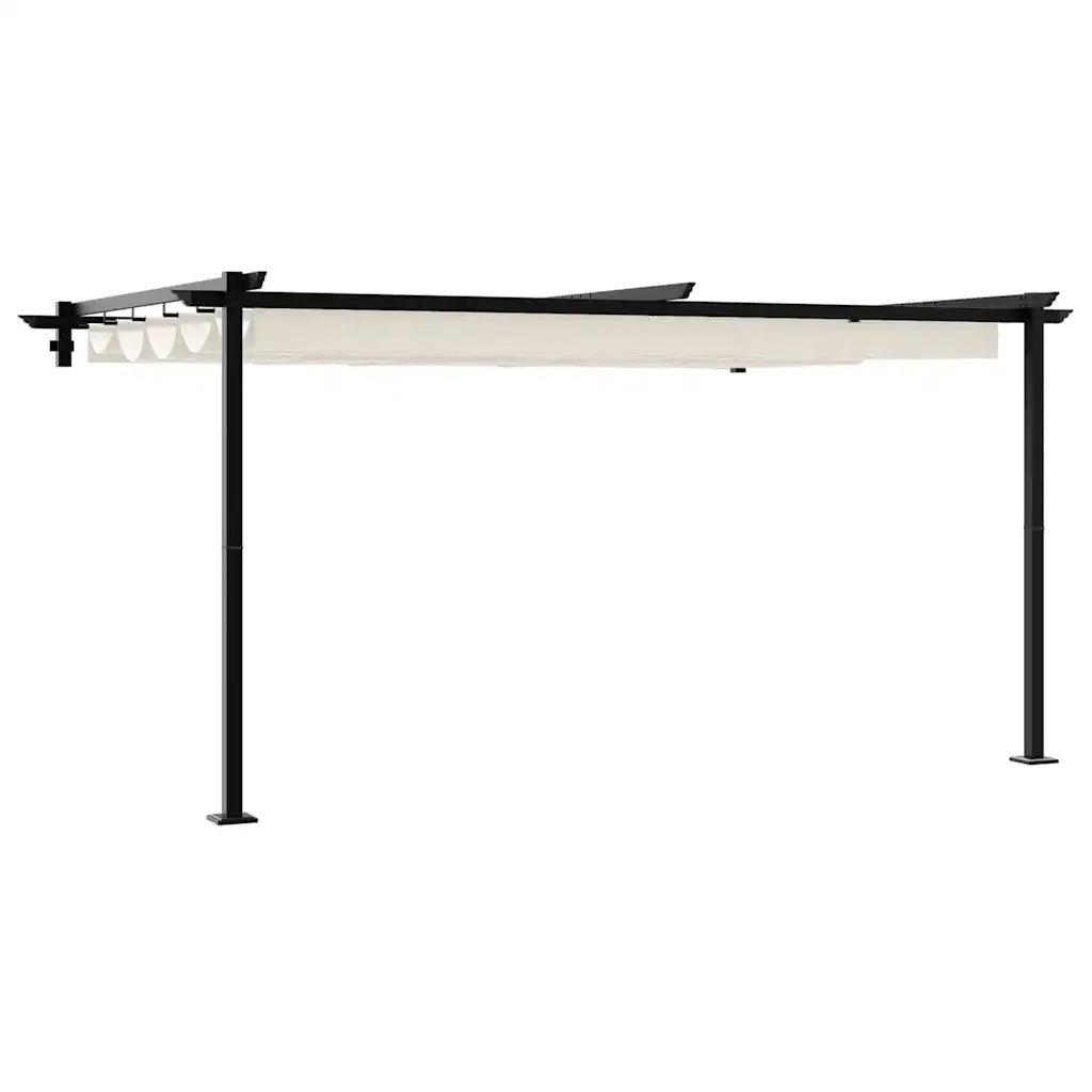vidaXL Gazebo a Muro Crema Acciaio
