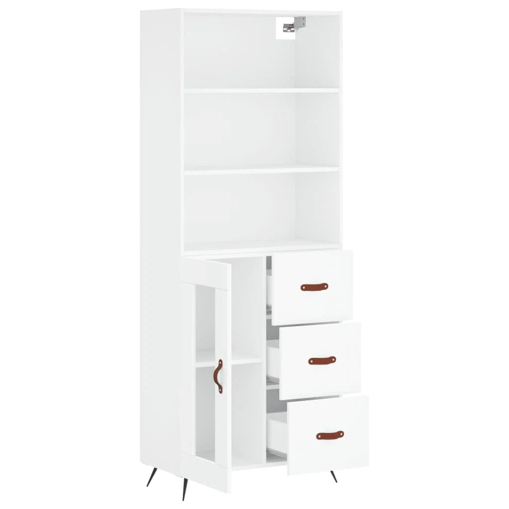 Buffet credenza cassettiera mobiletto mobile contenitore organizer cucina soggiorno salotto alto 69,5 x 34 x 180 cm legno ingegnerizzato bianco 02_0032731