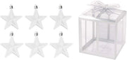 Decorazione per albero di Natale stelle 6 pezzi 6 x 28 x 75 cm per appendere (bianco) - Decorazione per albero di Natale per la festa di Natale