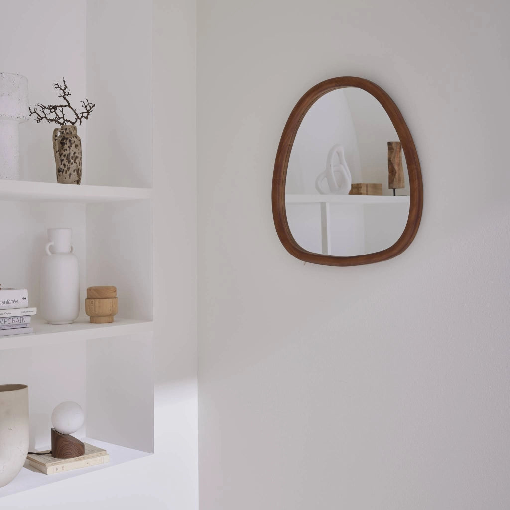 Specchio in legno di abete, 55cm, marrone