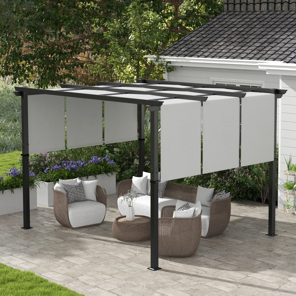 Tenda da Sole Pergola ¨C zephmum ¨C Grigio Scuro 300x350 cm