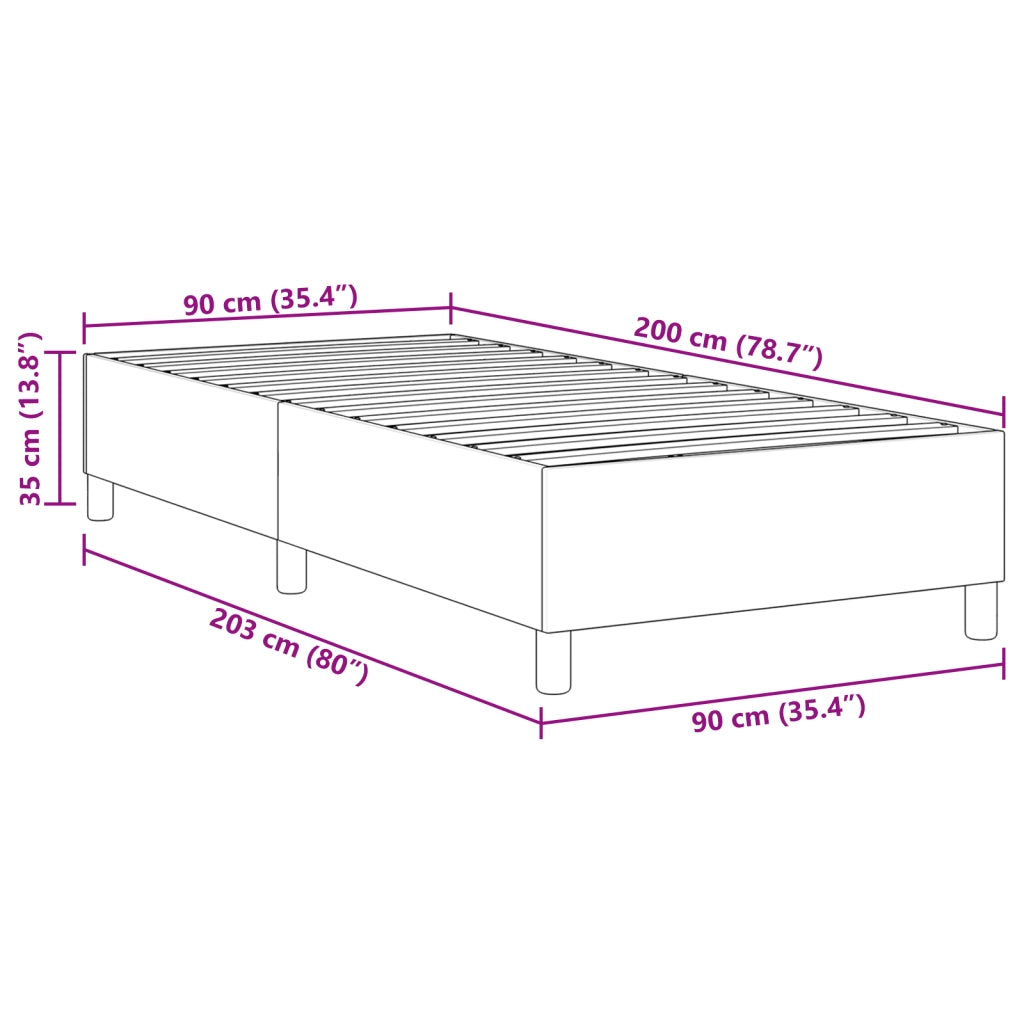 Letto a Molle Blu 90x200 cm in Tessuto Corduroy