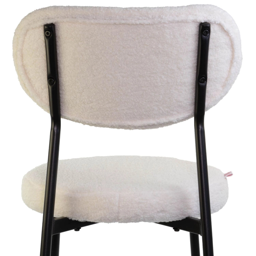 Marvin Sedia Chicago Teddy con Struttura in Metallo Nero Seduta Imbottita in Morbido Cotone Bouc X4 CHICAGO TEDDY BIANCO