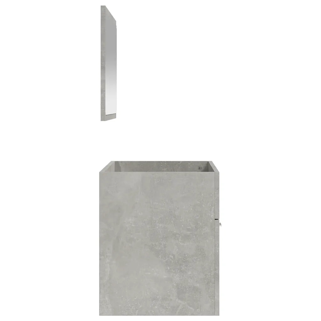 Mobile da Bagno | Armadio da bagno con Specchio Grigio Cemento Legno Multistrato