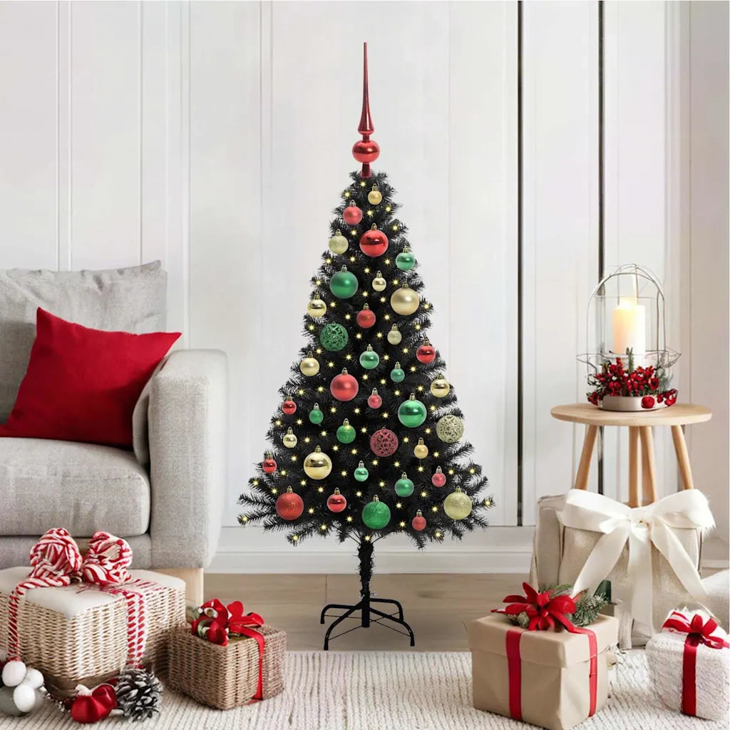 Albero di Natale con 150 LED con supporto Nero 120 cm PVC 3396464