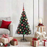 Albero di Natale con 150 LED con supporto Nero 120 cm PVC 3396464